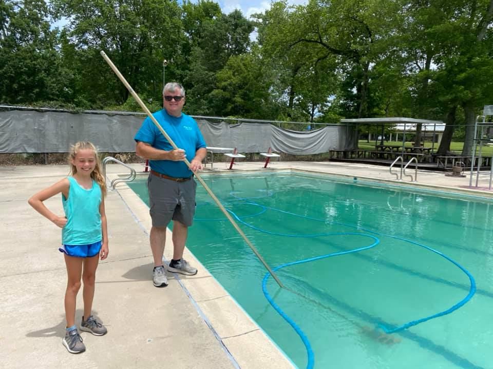 Tim's getting the pool ready for 2020!